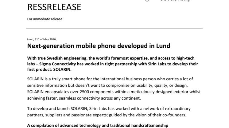 Next-generation mobile phone developed in Lund