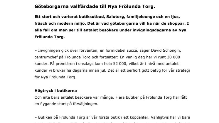 Göteborgarna vallfärdade till Nya Frölunda Torg.