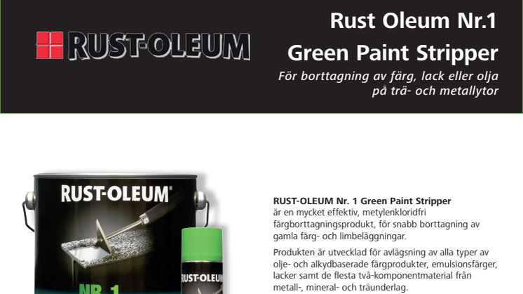 Rust-Oleum Nr.1 Green Paint Stripper produktblad