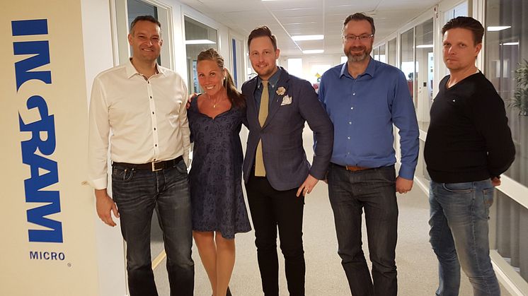 Från vänster: Roland Chamia, Dell EMC / Eva Antonelius, Ingram Micro / Mikael Moser, Dell EMC / Daniel Björke, Ingram Micro och Stefan Hammar, Ingram Micro