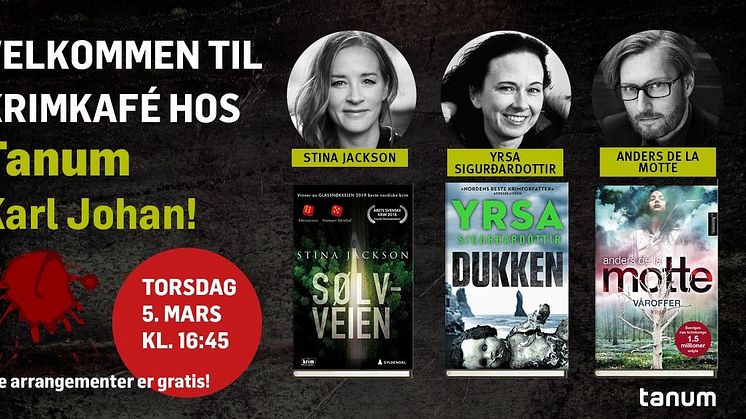 Velkommen til krimkafé hos Tanum Karl Johan!