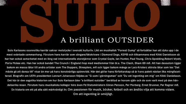 Omslag - Sulo Karlsson - A Brilliant Outsidermslag med text