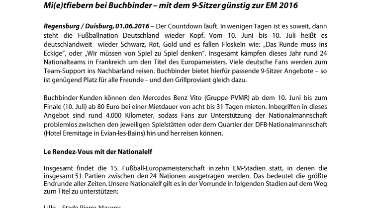 Mi(e)tfiebern bei Buchbinder – mit dem 9-Sitzer günstig zur EM 2016