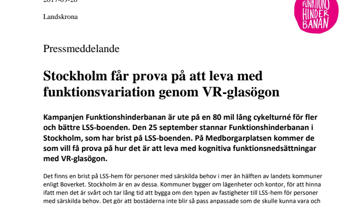 Stockholm får prova på att leva med funktionsvariation genom VR-glasögon