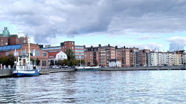 Eriksberg på norra älvstranden är en av fem platser där den flytande återvinningscentralen kommer att lägga till. Bild: Göteborgs Stad