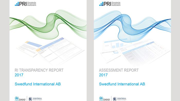 Swedfund placerar sig återigen i toppskiktet i UN PRI-rapportering 