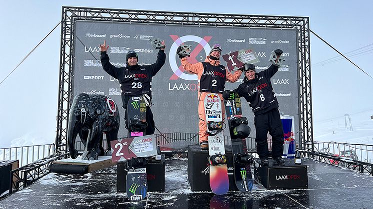 Sven Thorgren på tredje plats i årets upplaga av Laax Open. Foto: SSF