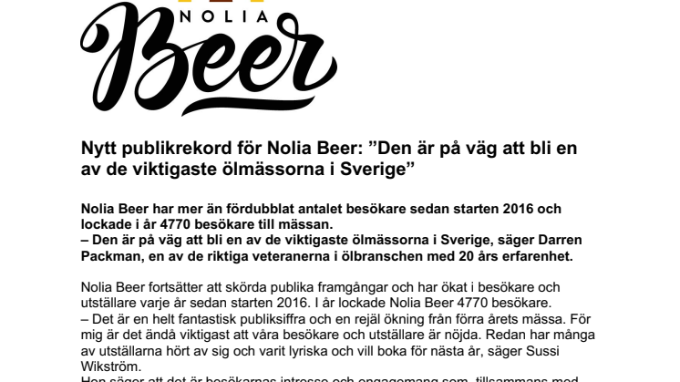 Nytt publikrekord för Nolia Beer: ”Den är på väg att bli en av de viktigaste ölmässorna i Sverige”