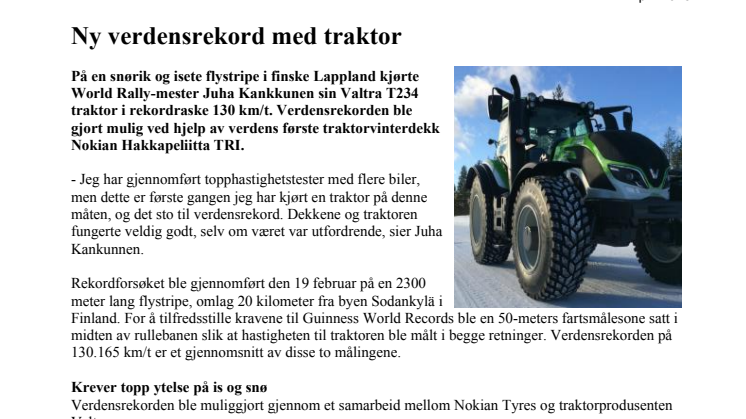 Ny verdensrekord med traktor