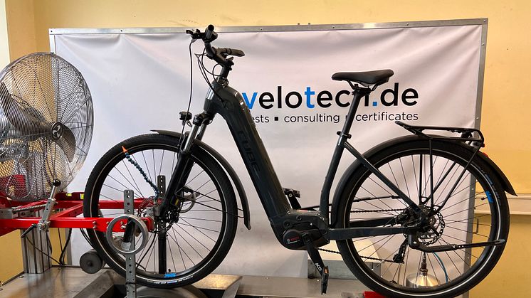 An e-bike in our test lab