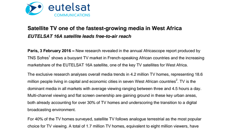 Satellite TV one of the fastest-growing media in West Africa