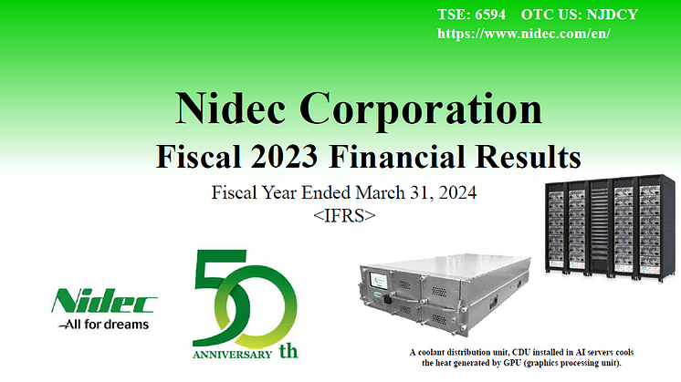 Nidec Announces Financial Results for Fiscal Year Ended March 31, 2024
