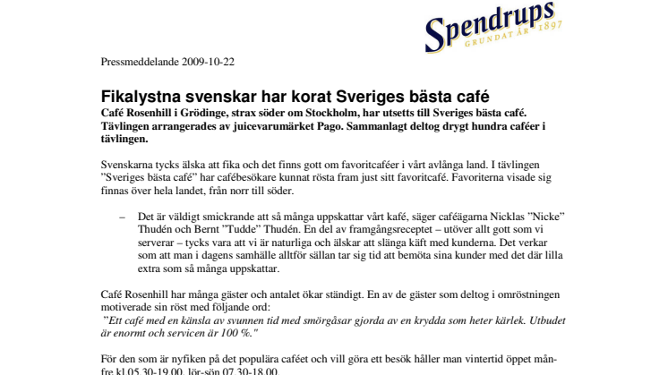 Fikalystna svenskar har korat Sveriges bästa café