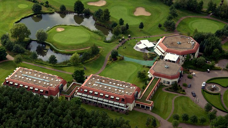 Das GolfResort Semlin am See. 1993 wurde der Platz fertiggestellt, drei Jahre später öffnete das Hotel mit 72 Zimmern, zwei Restaurants und einem Wellness- und Saunabereich seine Tore. Foto: TMB-Fotoarchiv/Steffen Lehmann