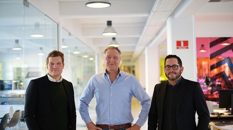 Christian Bøcker Sørensen, Leder af Landskabsafdelingen Sweco Architects, Henrik Munk Madsen, Business Area Manager AEC, Symetri & William Celliers, BIM ansvarlig Sweco Architects i front på ny Revit add-inn lancering