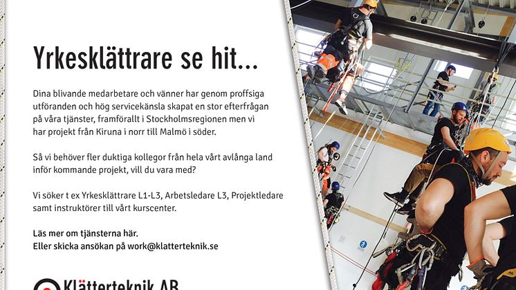 Yrkesklättrare och nyfikna se hit!