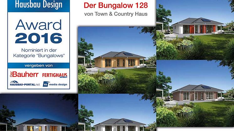 Hausbau-Design Award: Town & Country Haus belegt Rang 3 mit Bungalow 128 