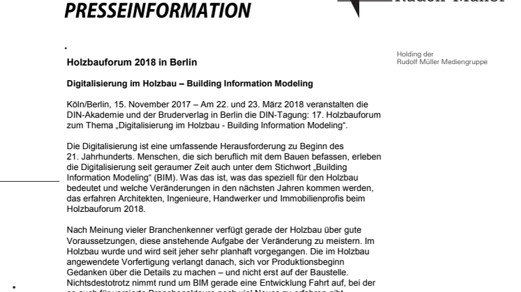Holzbauforum 2018 in Berlin