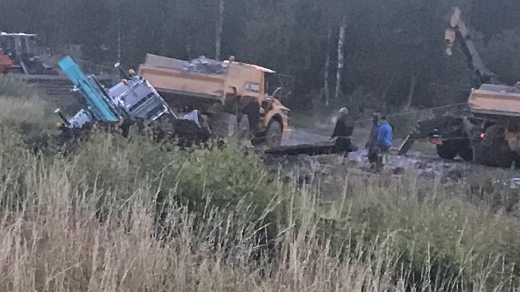 Den 10 augusti 2021 välte en av NCC:s grävmaskiner och sjönk ner i gyttja. En incident orsakad av dåliga markförhållanden. Den bärgades sent på kvällen samma dag. 