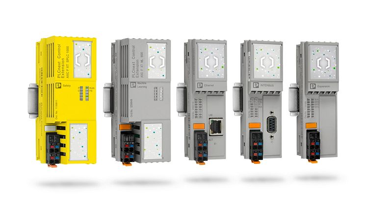 Left-alignable extension modules for PLCnext Control devices