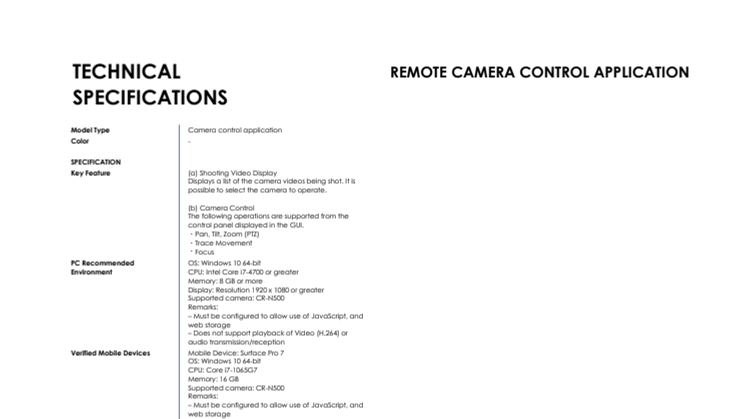 REMOTE CAMERA CONTROL APPLICATION_PR Spec Sheet_EM_FINAL.pdf
