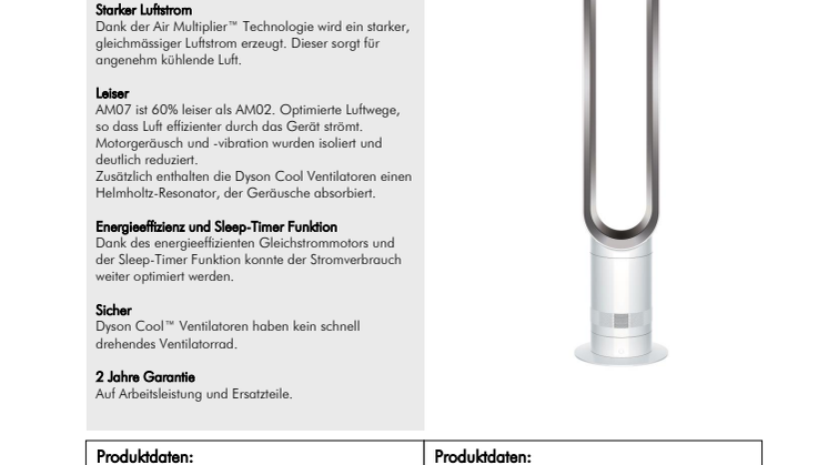 Dyson Cool Ventilatoren: Starker Luftstrom und keine Propeller