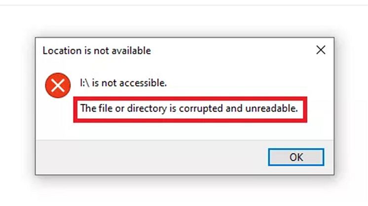 la directory o il file è danneggiato e illeggibile