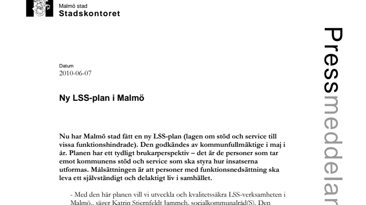 Ny LSS-plan i Malmö