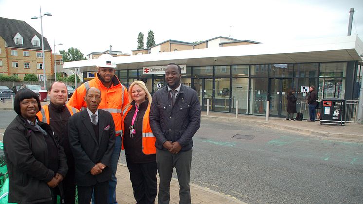 Station team and contracts manager mark the completion of Elstree & Borehamwood station