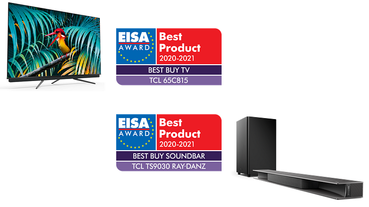 TCL vinder dobbelte EISA-udmærkelser for C81-serien og innovative Ray·Danz