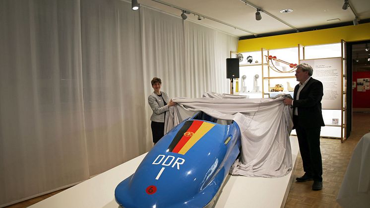 Besonderes Highlight der Ausstellung - der DDR-Bob 