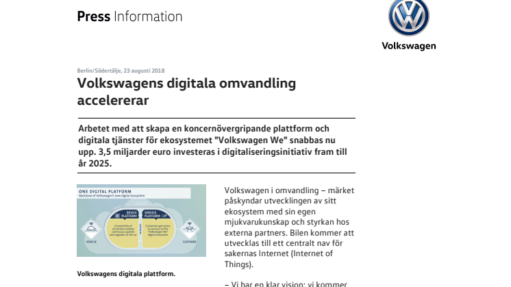 Volkswagens digitala omvandling accelererar