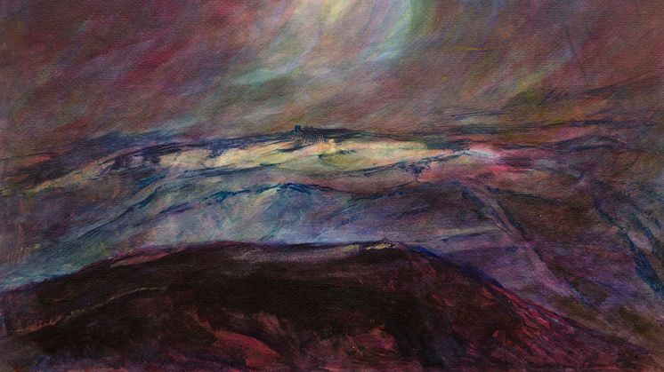 ‹Moonrise› (Mondaufgang), watercolor, by Edgar Spittler