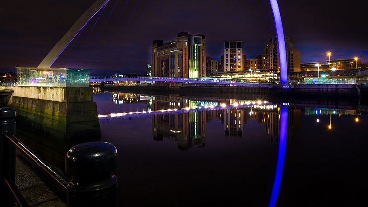 ​Gateshead Millennium Bridge lights up purple to celebrate Make May Purple