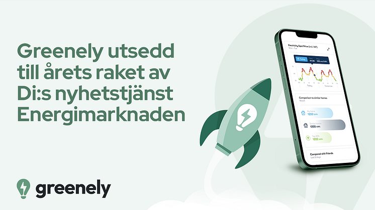Greenely utsedd till årets raket och rankas i topp-30 listan för Sveriges största elbolag av DI:s nyhetstjänst Energimarknaden 