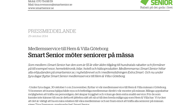 Smart Senior möter seniorer på mässa i Göteborg