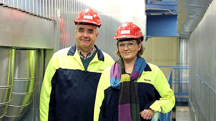 Nils Edberg, platschef SSAB Luleå och Anneli Sjömark, vd Luleå Energi.