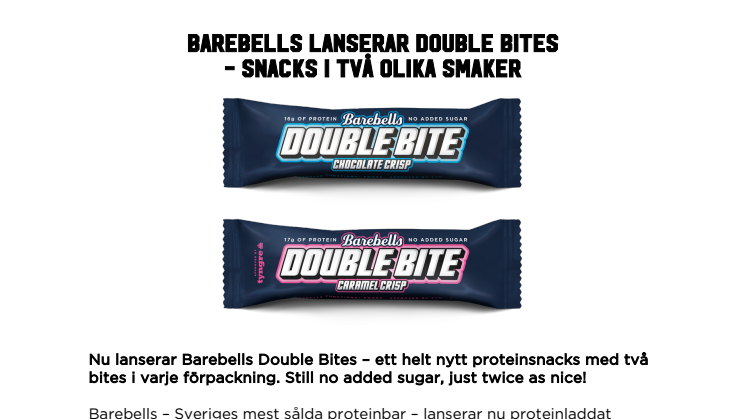 Barebells lanserar Double Bites  - snacks i två olika smaker
