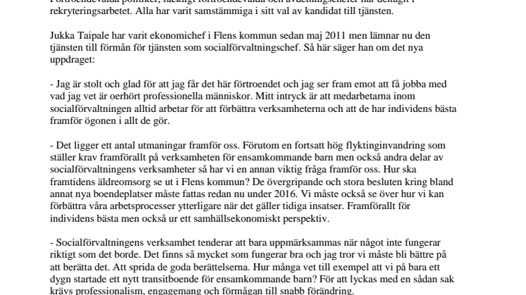 Ekonomichef blir socialförvaltningschef