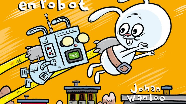Omslag "Den flygande kaninen bygger en robot" 