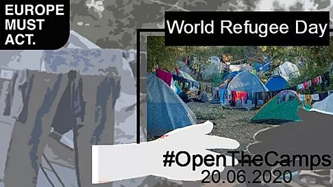 #OpenTheCamps är en europeisk kampanj för att öppna de grekiska flyktinglägren som är hårt överansträngda.