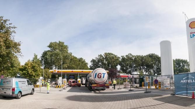 Shell Deutschland hat in Lehre an der Autobahn A2 die erste öffentliche LNG-Tankstelle in Niedersachsen eröffnet. (Foto: Shell)