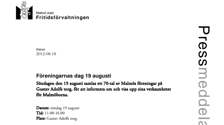 Kom och möt Malmös föreningsliv på söndag! 