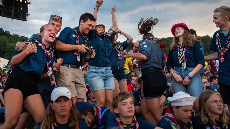 Svenska scouter på det stora internationella scoutlägret, Världsscoutjamboree 2019 i USA. Foto: Patrik Hedljung