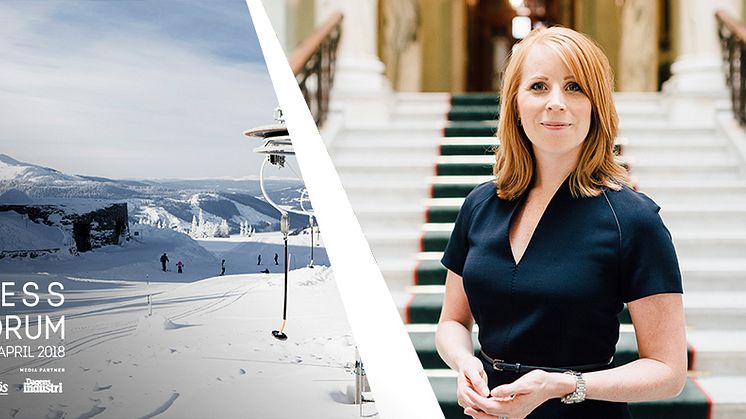 Centerpartiets Annie Lööf invigningstalar under Åre Business Forum