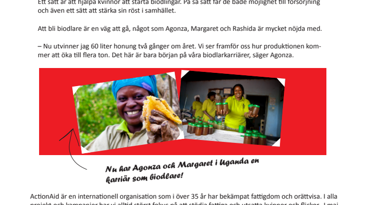 Kvinnor i Uganda framgångsrika biodlare