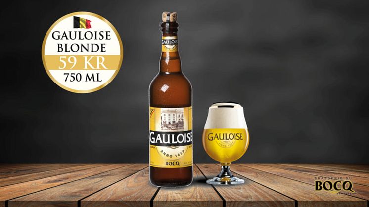 Den 1 september lanseras starkölet Gauloise Blonde från belgiska Brasserie du Bocq på Systembolaget. 
