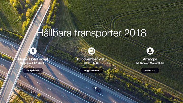 Elfordon, flygskatt, biodrivmedel och mycket mer - klimatet i fokus på årets Hållbara transporter