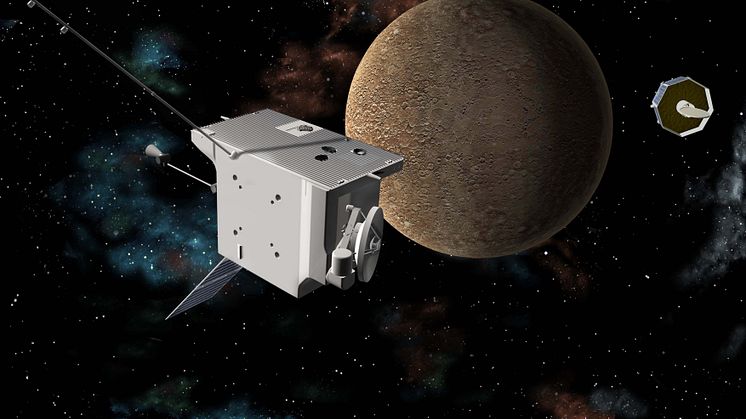 IRF har utvecklat och byggt instrument på två satelliter som natten mot lördag skickas mot planeten Merkurius  i det europeiska och japanska rymdprojektet BepiColombo. Bild: ESA