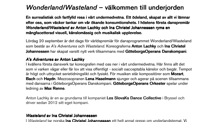 Wonderland/Wasteland – välkommen till underjorden 